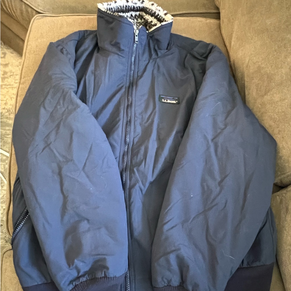 Vintage L.L. Bean Womens Medium  Warm Up Bomber Fleece Line zip up